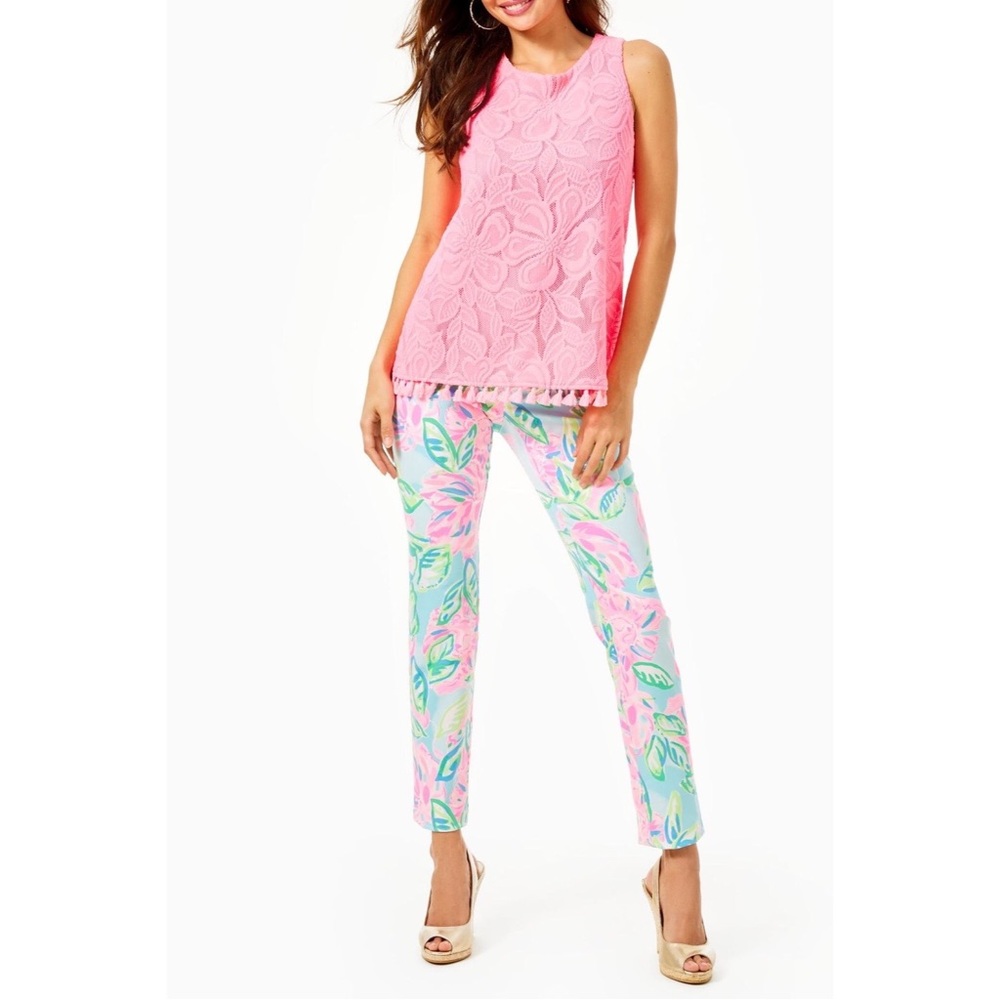 Lilly Pulitzer Pink Floral Cropped Pants